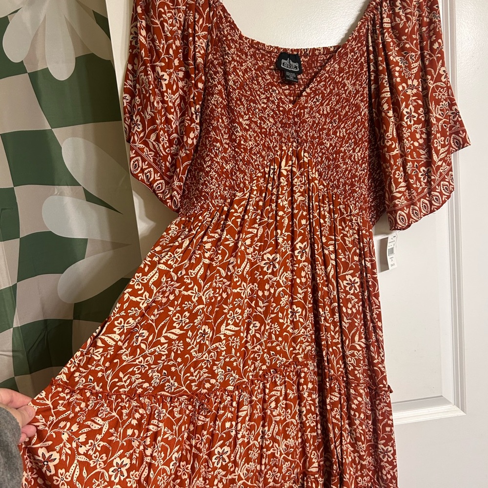 Angie Red Floral Long Sleeve Dress